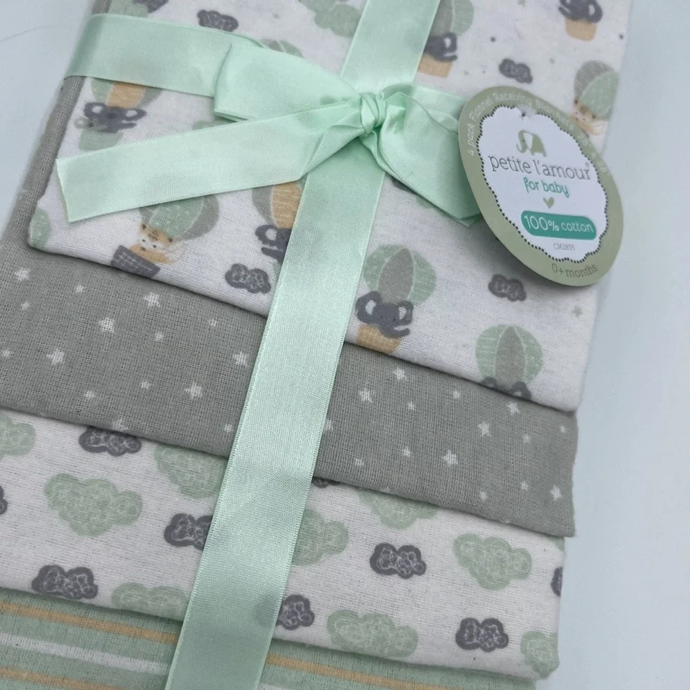 100% COTTON 4 PACK RECEIVING BLANKETS - Picture 8 of 9